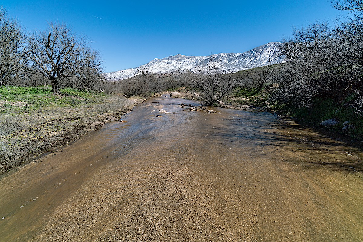 Water in Sutherland Wash near the Golder Ranch South Parking Area. February 2019.
